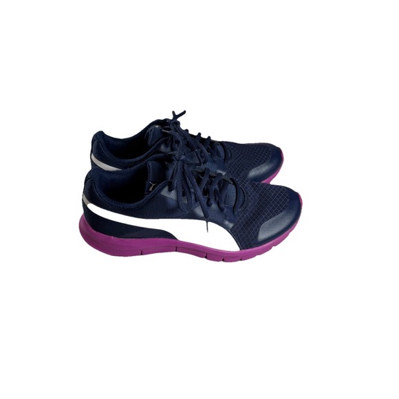 Puma Navy White Pink Women's 8.5 Mesh Soft Foam Comfort Insert Running Shoes - Picture 2 of 8